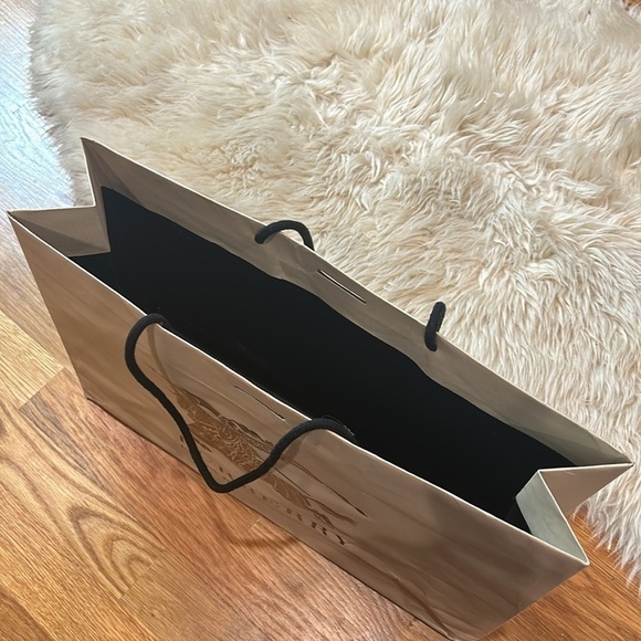 BURBERRY Shopping bag reusable metallic Silver Prorsum light cream shoe - Picture 4 of 10